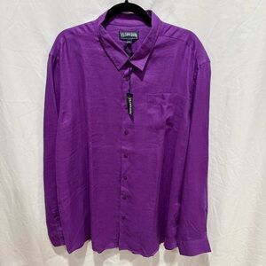 Vilebrequin XXXL Linen Button Down Shirt Caroubis Orchidee Luxury Resortwear Lux